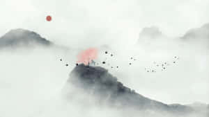 Misty Mountain Serenity Wallpaper