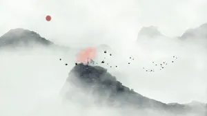 Misty Mountain Serenity Wallpaper