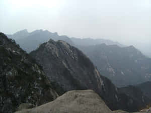 Misty Mountain View Bukhansan National Park Wallpaper