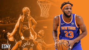 Mitchell Robinson Epic New York Knicks Poster Wallpaper