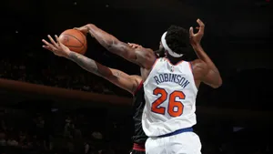 Mitchell Robinson Poster Blocking A Shot Wallpaper