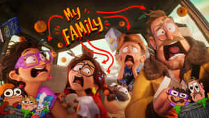 Mitchells Family Chaos Car Scene Wallpaper