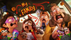 Mitchells Family Chaos Car Scene Wallpaper