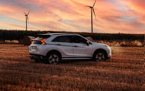 Mitsubishi Eclipse Cross Sunset Field Wallpaper