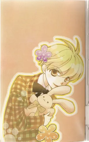 Mitsukuni Haninozuka Enjoying Tea With A Stuffed Bunny Friend Wallpaper