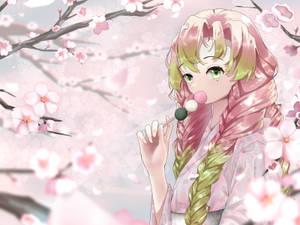 Mitsuri Kanroji Dango Eat Wallpaper