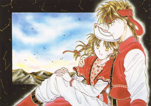 Miyaka & Tamahome Red Fushigi Yuugi Wallpaper