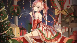 Mizuki Akiyama Christmas Dress Wallpaper