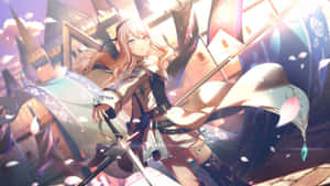 Mizuki Akiyama Dynamic Action Scene Wallpaper