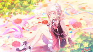 Mizuki Akiyama In Floral Setting Wallpaper