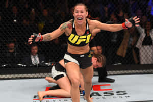 Mma Fighter Cris Cyborg 2016 Celebrating Photograph Wallpaper