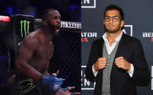 Mma Fighters Fabian Edwards And Gegard Mousasi In An Intense Face-off Wallpaper