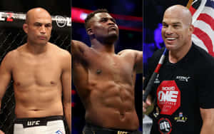 Mma Legends United - Bj Penn With Francis Ngannou And Tito Ortiz Wallpaper