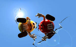 Mms On Cracked Glass Wallpaper