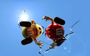 Mms On Cracked Glass Wallpaper