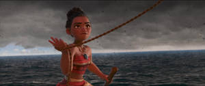 Moana Fighting Sea Wallpaper