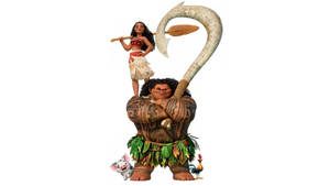 Moana On Maui's Shoulder Wallpaper