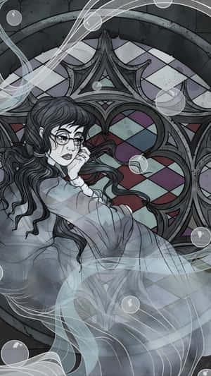 Moaning Myrtle Ghostly Portrait Wallpaper