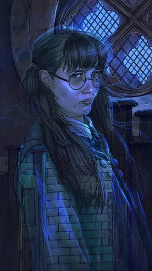 Moaning Myrtle Ghostly Portrait Wallpaper