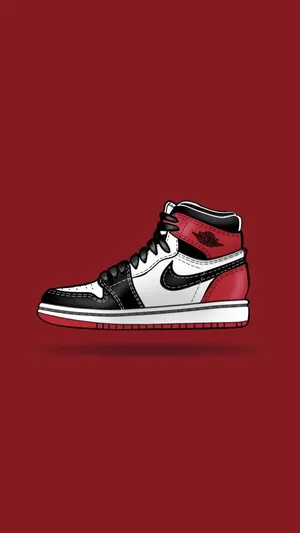 Mobile Red Jordan Shoes Wallpaper
