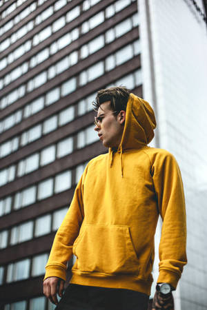 Model In Yellow Hoodie Wallpaper