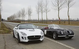 Modern And Vintage Jaguar Cars Wallpaper