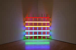 Modern Art Neon Light Installation Wallpaper