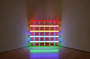 Modern Art Neon Light Installation Wallpaper