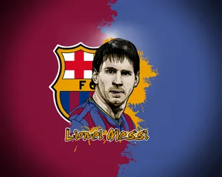 Modern Art Piece Portrays Lionel Messi Of Fc Barcelona Wallpaper