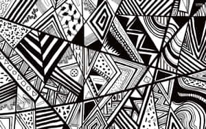 Modern Black And White Geometric Design Wallpaper