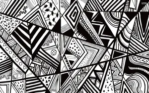 Modern Black And White Geometric Design Wallpaper