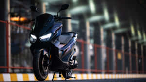 Modern Black Scooter Industrial Backdrop Wallpaper