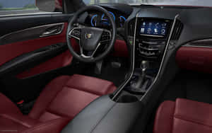 Modern Cadillac Ats Sedan In Red Wallpaper