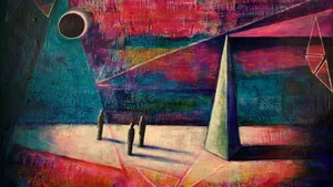 Modern Colors And Shapes Converge In This Contemporary Art Wallpaper