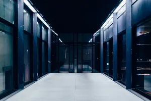 Modern Data Center Corridor Wallpaper