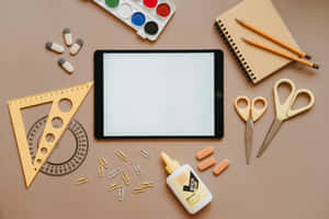 Modern Education Tools Flatlay Wallpaper