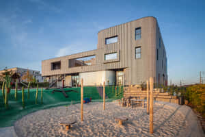 Modern Educational Building Schifflange Luxembourg Wallpaper