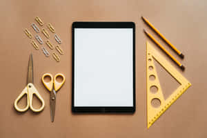 Modern Educational Tools Flatlay Wallpaper