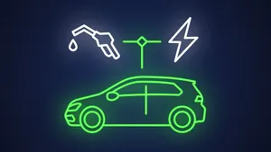 Modern Electric Vehicle Charging On The Street Wallpaper