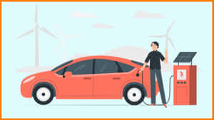 Modern Electric Vehicle On The Road Wallpaper