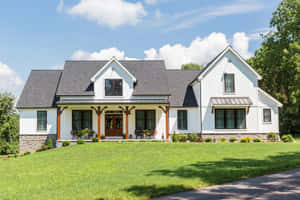 Modern Farmhouse Exterior Design Wallpaper