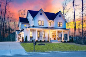 Modern Farmhouse Exterior Twilight Wallpaper