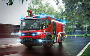 Modern Firetruckin Action Brampton Wallpaper