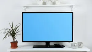 Modern Flat Screen Tv With Anti-glare Screen Protector Wallpaper