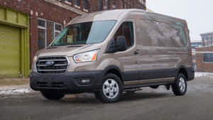 Modern Ford Transit Van On Urban Landscape Wallpaper