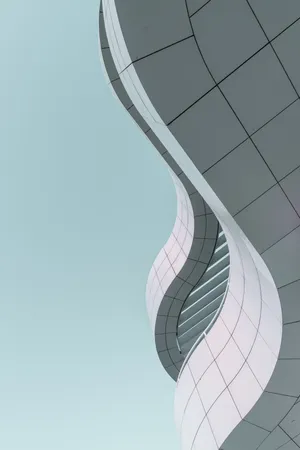 Modern High-rise Building With Geometric Tile Pattern Wallpaper