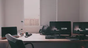 Modern Home Office Setup Wallpaper