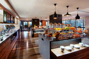 Modern Hotel Buffet Setup Melbourne Wallpaper