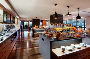 Modern Hotel Buffet Setup Melbourne Wallpaper