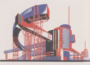 Modern Industrial Structure Inspired By Constructivism Art Movement Wallpaper